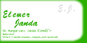 elemer janda business card